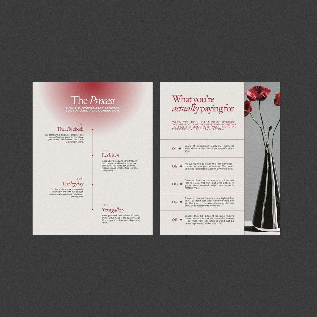 Saranghae Photographer Price Guide
