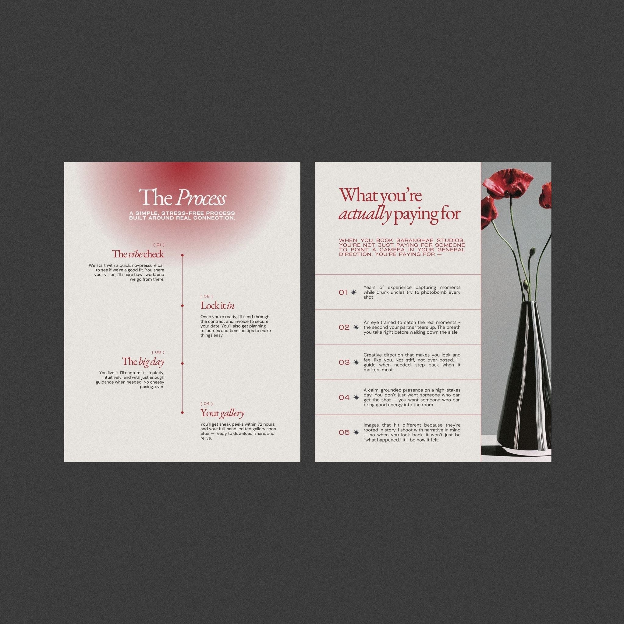 Saranghae Photographer Price Guide