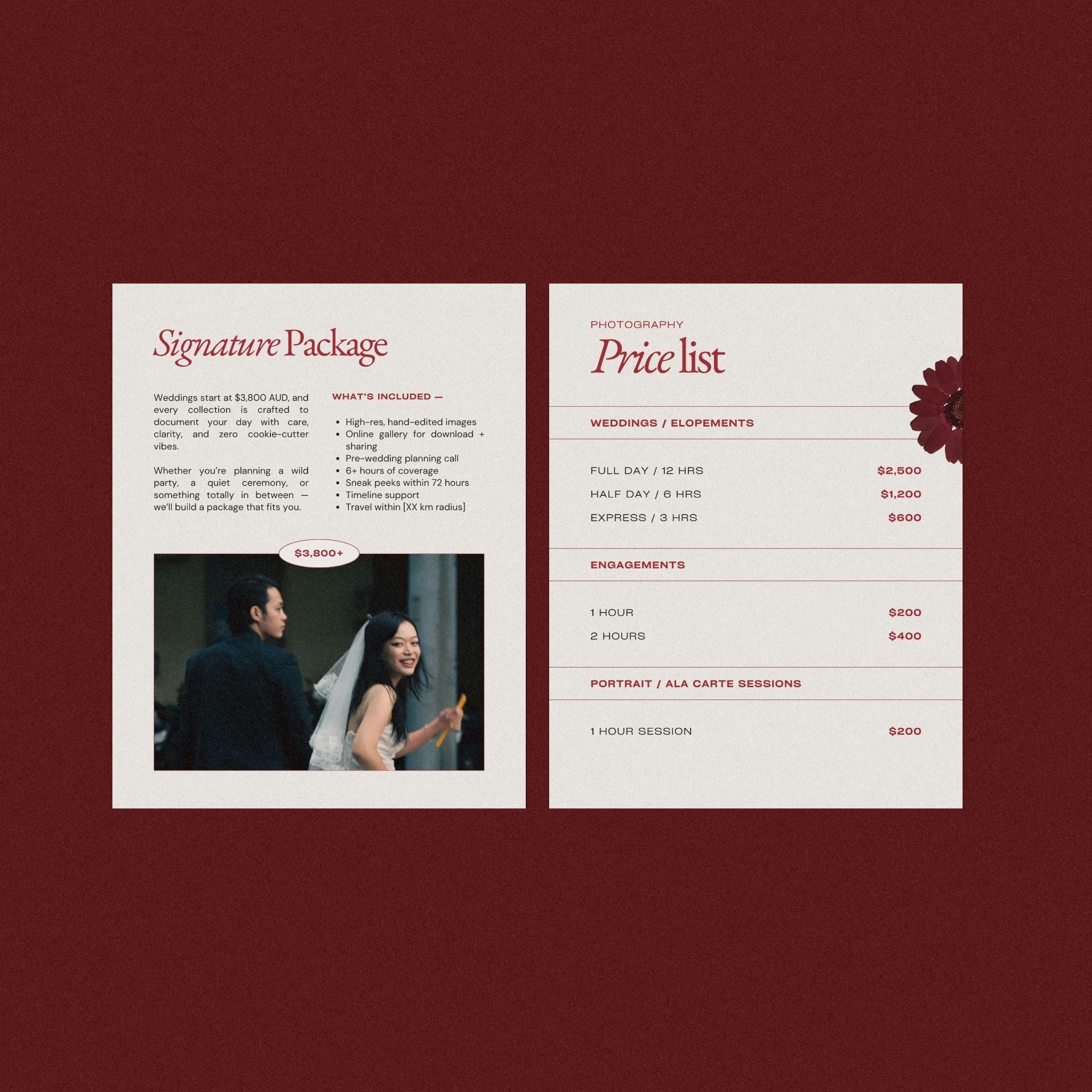 Saranghae Photographer Price Guide